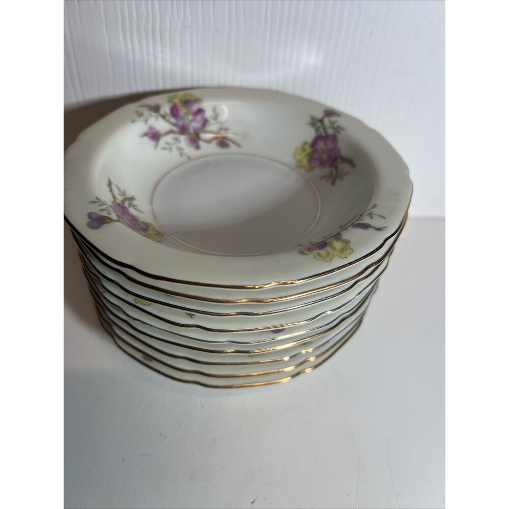 Rim Fruit/Dessert Bowl ︱Apple Blossom ︱Black knight︱Set of 9